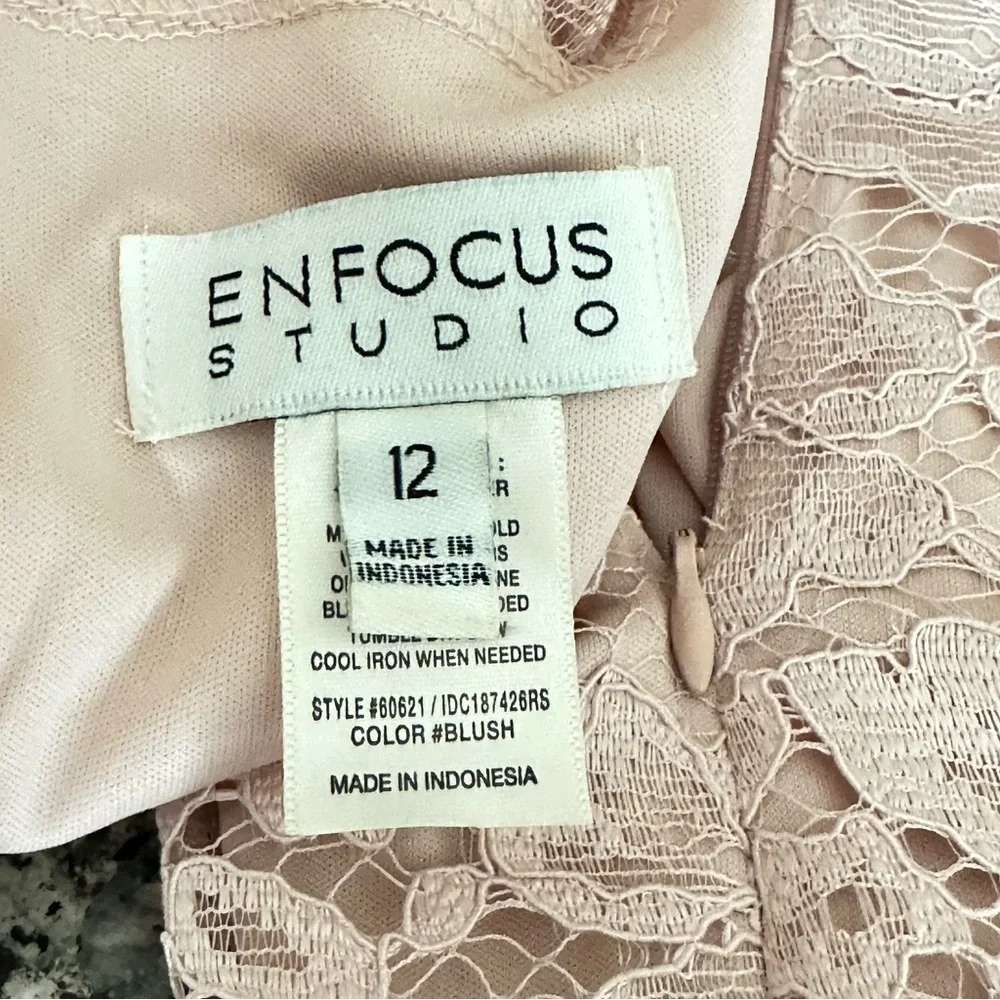 Enfocus Studio Pink Lace Sleeveless Midi Dress Size 12